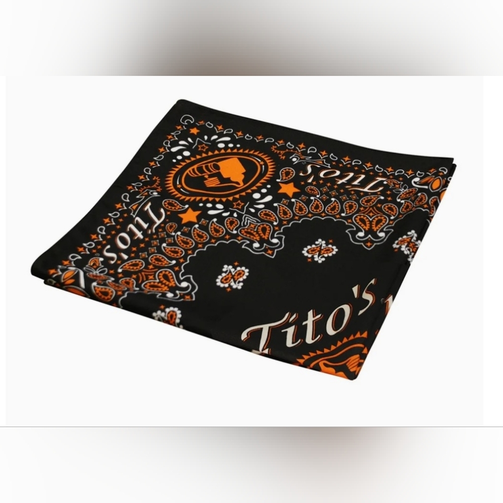 NEW Tito's Black & Orange Bandana Scarf